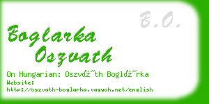 boglarka oszvath business card